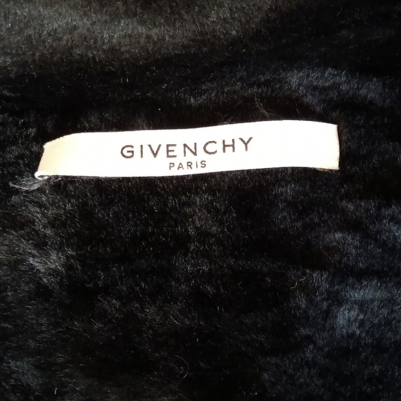 Givenchy Paris Black Shearling Wool Red Leather Studded Moto Jacket Size Medium - Picture 10 of 16